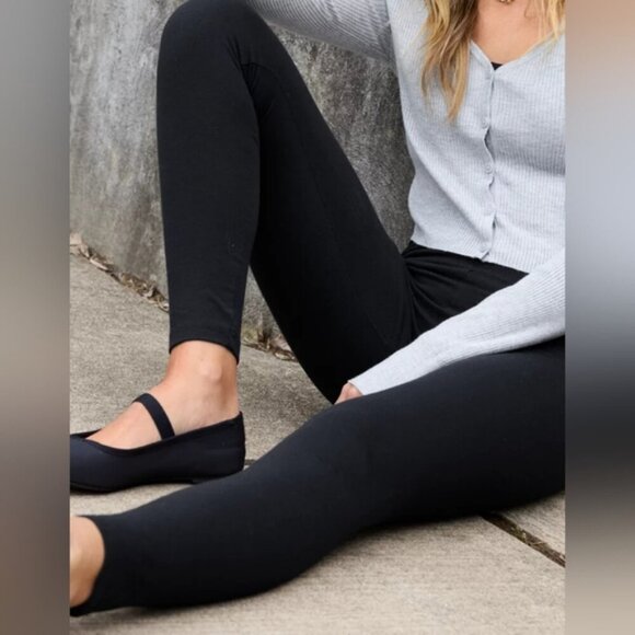 Aerie Offline OG Black Cotton Stretch Full Length Leggings S - Picture 2 of 8